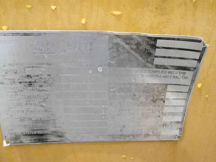 Used 2006 BIL-JAX Model 3632T Electric Towable Manlift