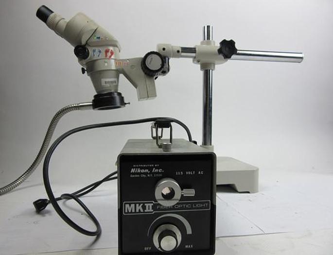 Used Nikon Microscope with fibre light