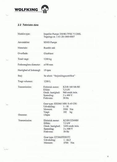 Used Wolfking mincer type 106