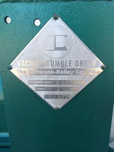 Used Dryer, Vacuum, Conical, 1 CF, S/st, PK, Jkt, 25 HP, #Z276437