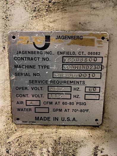 Used 90" ( 2.3M ) JAGENBERG 2300 CONWIND TWO DRUM SLITTER REWINDER 3300 FPM