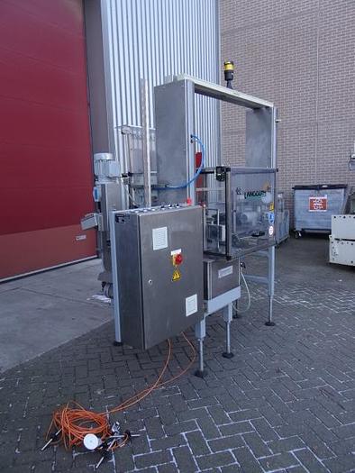 Used 2 side wetglue labeler for oval glass jars Langguth
