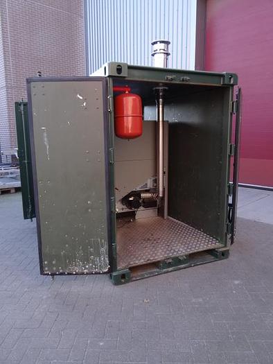 Used pellet gestookte cv ketel in container
