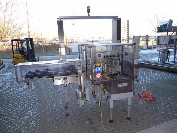 Used 2 side wetglue labeler for oval glass jars Langguth
