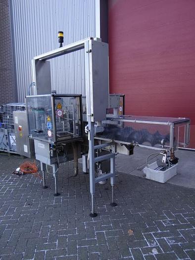 Used 2 side wetglue labeler for oval glass jars Langguth