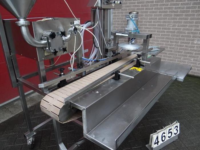 Used RVS afvulmachine met aandrukker