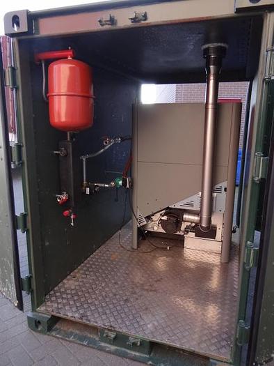 Used pellet gestookte cv ketel in container