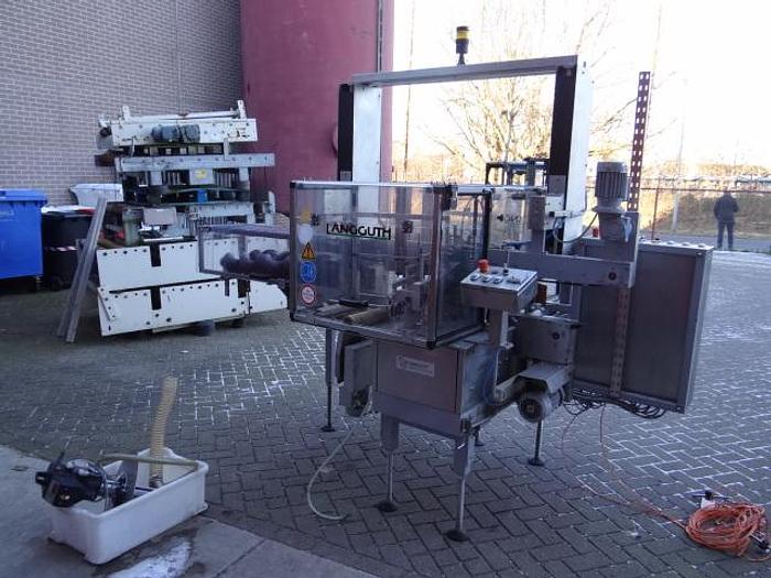 Used 2 side wetglue labeler for oval glass jars Langguth