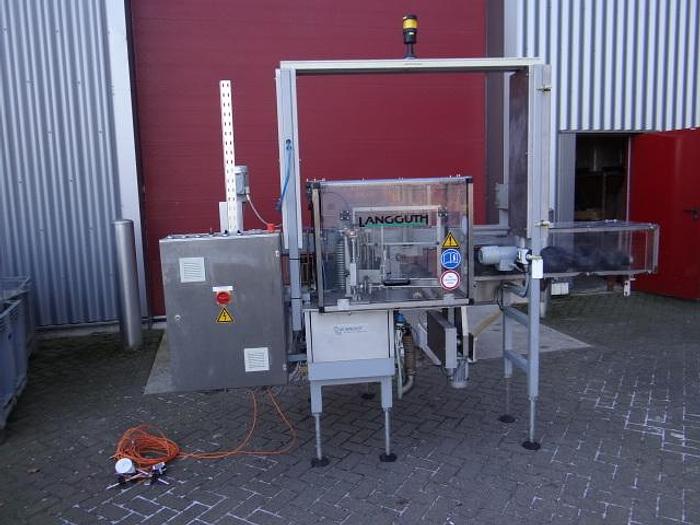 Used 2 side wetglue labeler for oval glass jars Langguth