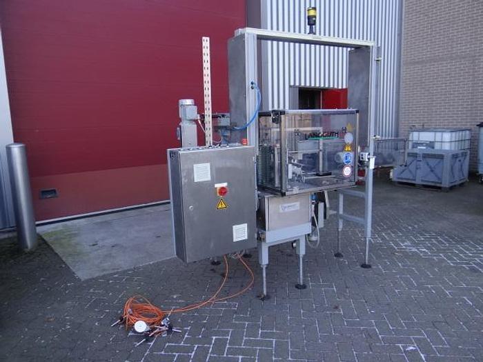 Used 2 side wetglue labeler for oval glass jars Langguth