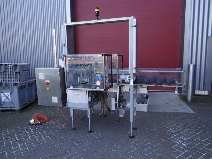 Used 2 side wetglue labeler for oval glass jars Langguth