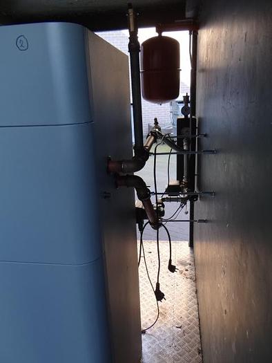 Used pellet gestookte cv ketel in container