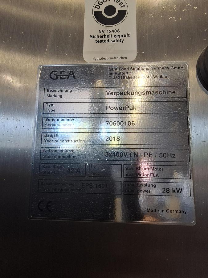 Gebruikt GEA POWERPAK 10KG