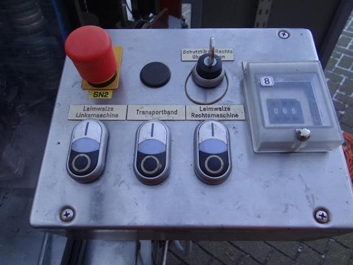 Used 2 side wetglue labeler for oval glass jars Langguth