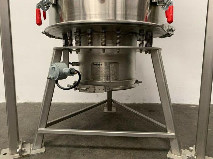 Used Kason K30-2-SS 30” Vibrating Screen Separator with Hopper & Valve 230/460V 3PH