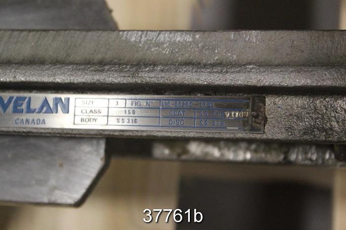 Used Velan 3" Hand Operated Knife Gate Valve, L10-0320C-13BL #37761