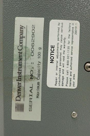Used Denver Instrument Company Model 100A XE Series Laboratory Balance Scale