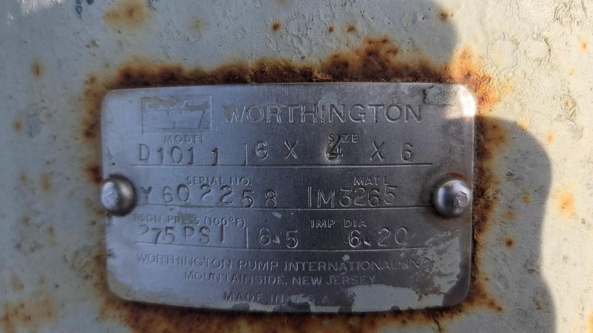 Used Worthington D-1011 4x6-6 Centrifugal Pump