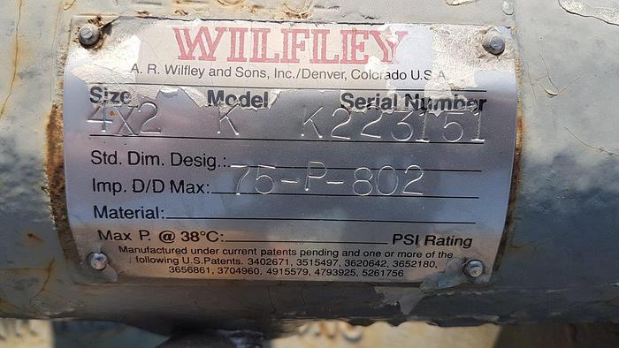 Used A.R. Wilfley & Sons Inc 4x2 Model K Centrifugal Slurry Pump