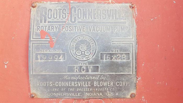 Used Roots Connersville Type RCV Rotary Positive Vacuum Pump / Blower
