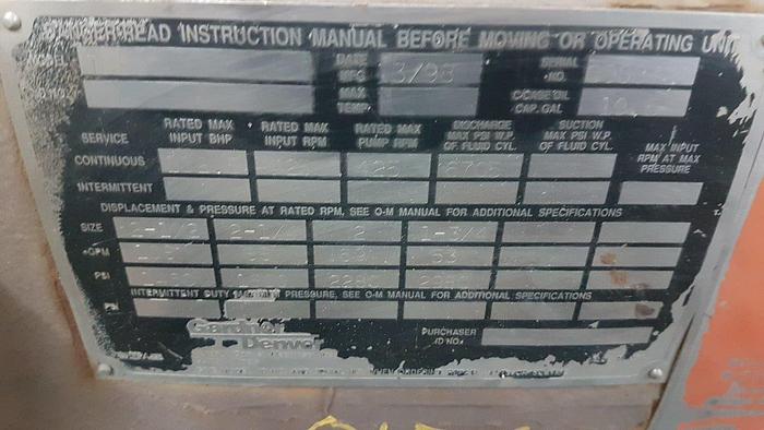 Used Gardner Denver TDDB Triplex Pump