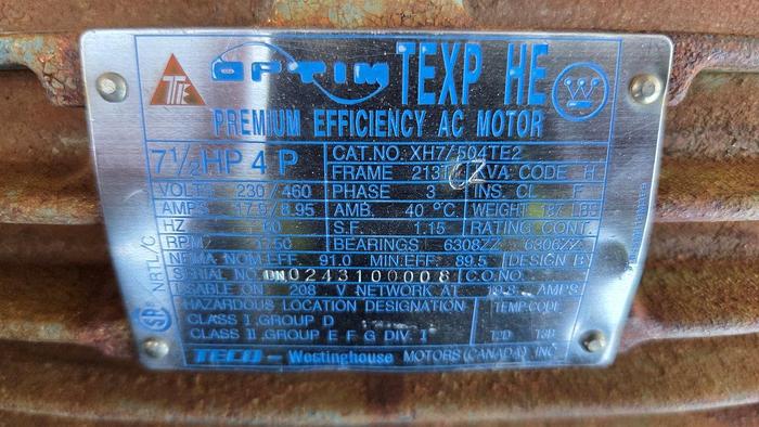 Used Teco - Westinghouse 7.5 HP