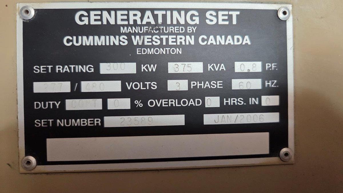 Used Cummins/Stamford 300KW Diesel Generator