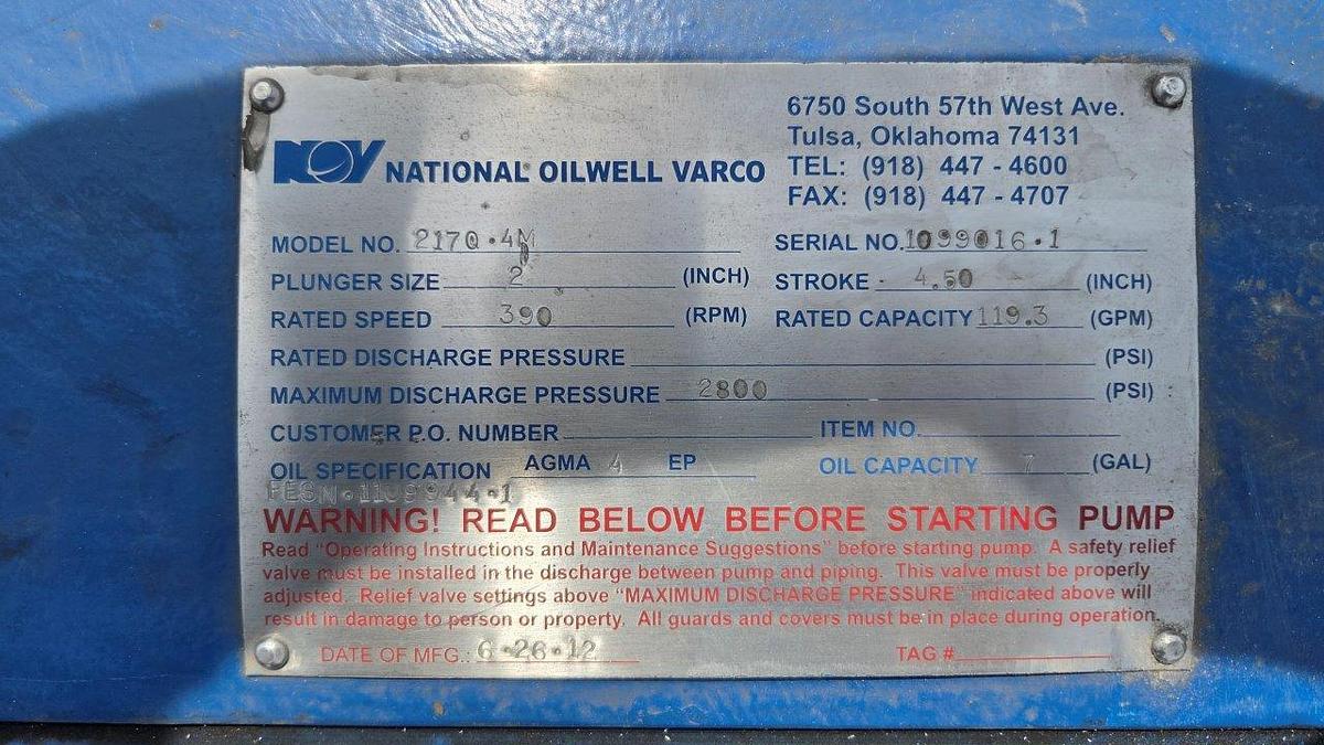National Oilwell Varco "NOV" 217Q-4M Quintuplex Pump
