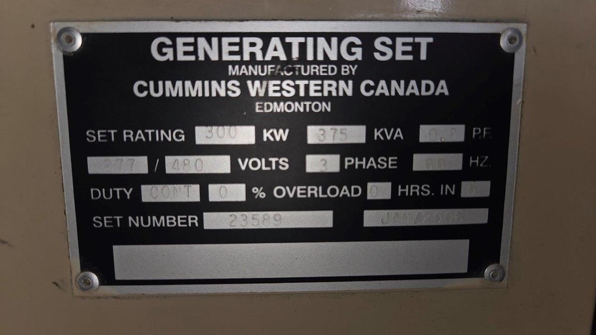 Used Cummins/Stamford 300KW Diesel Generator