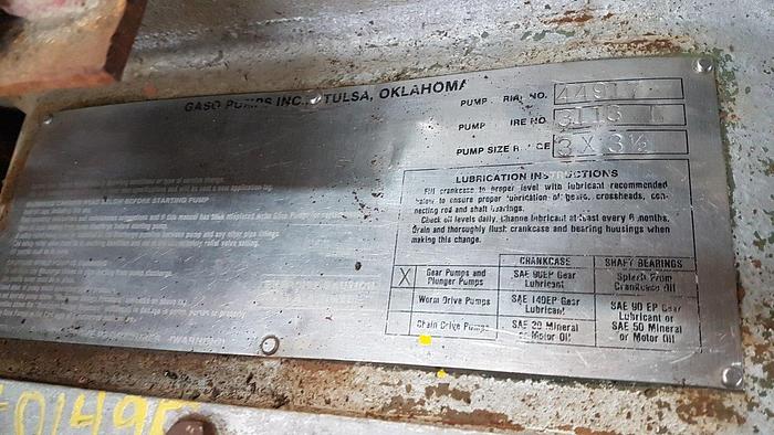 Used Gaso 3113-L Tri Plex Pump