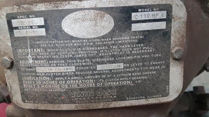 Used Twin Disc C-110-HP4 Twin Disc