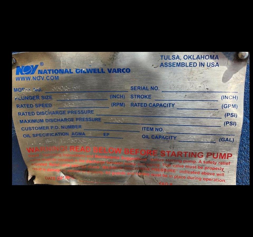 National Oilwell Varco "NOV" 350Q-5 Quintuplex Pump