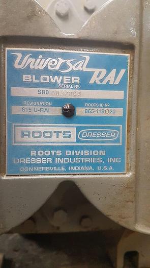 Used Roots Dresser 615 U-RAI Rotary Positive Vacuum Pump / Blower