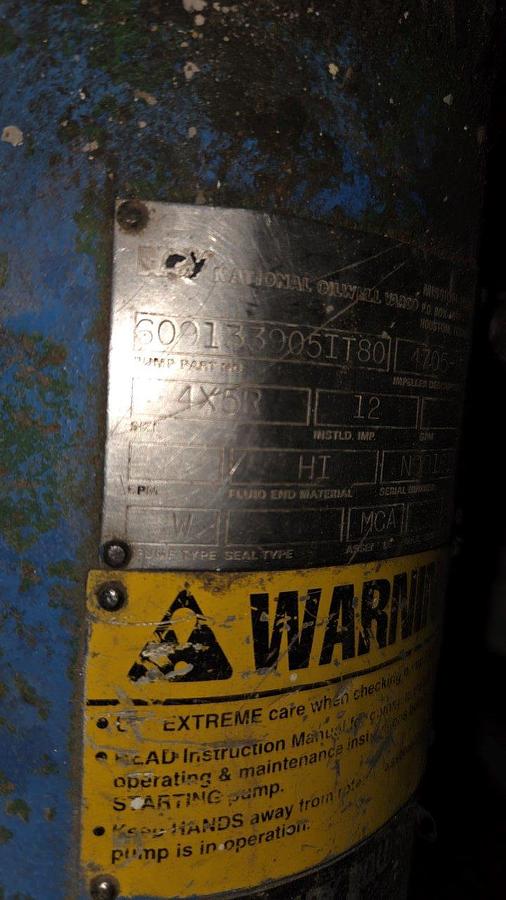 Used Gardner Denver PAH 4 1/2 x 8 Triplex Mud Pump