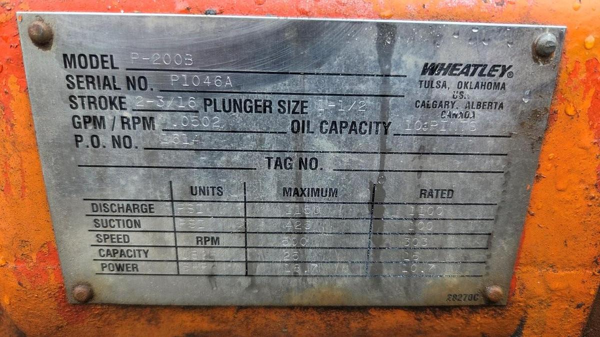 Used Wheatley P-200B Triplex Pump
