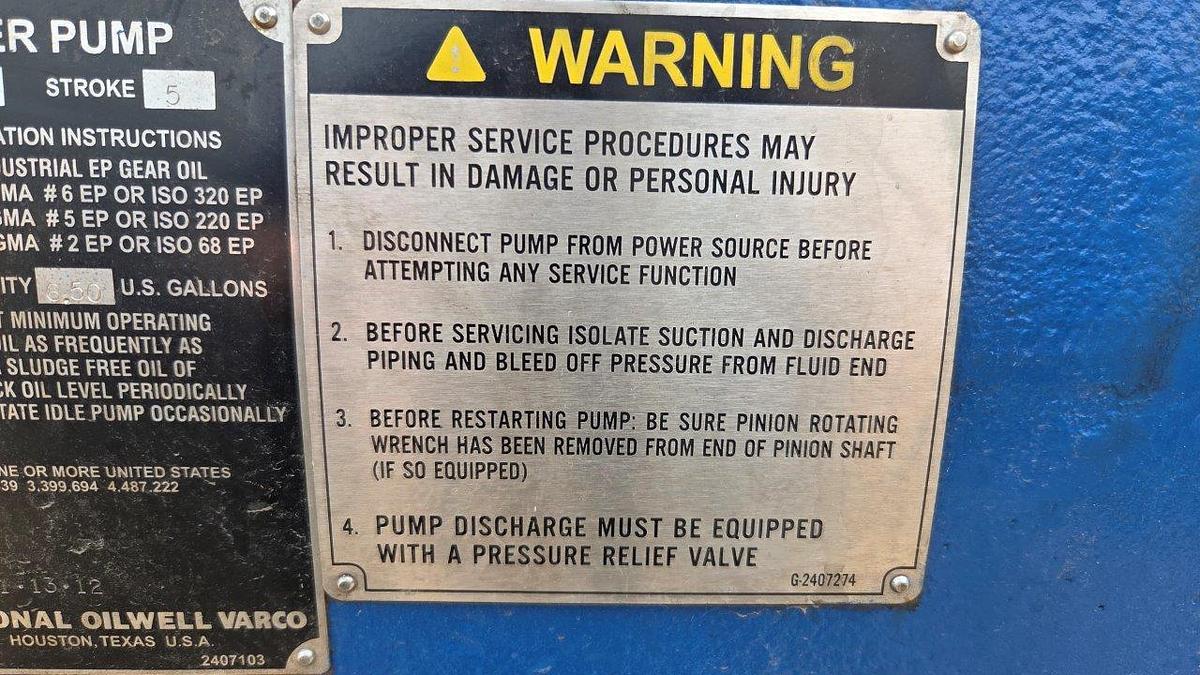 Used National Oilwell Varco "NOV" 200T-5 Triplex Pump