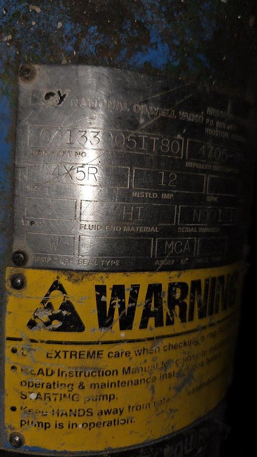 Used Gardner Denver PAH 4 1/2 x 8 Triplex Mud Pump