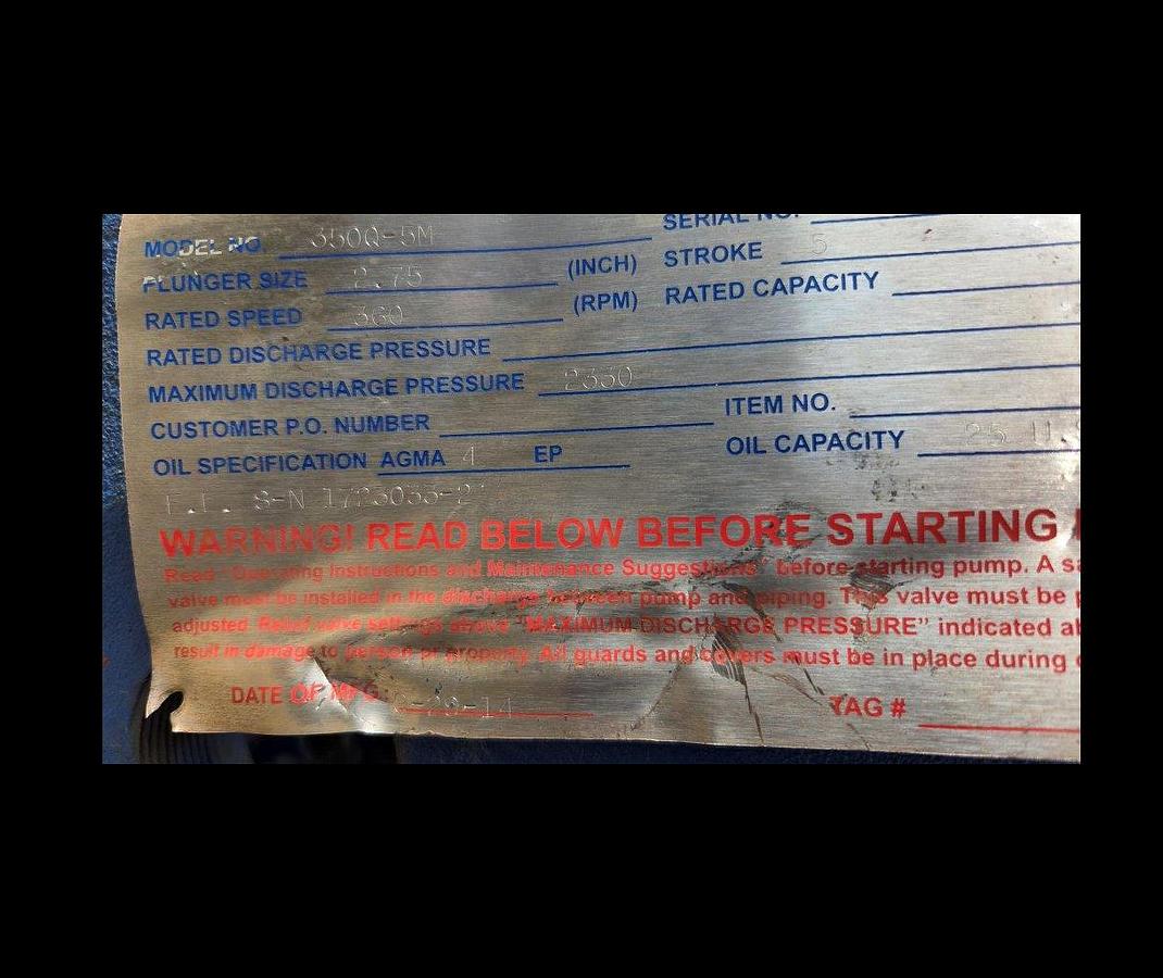 National Oilwell Varco "NOV" 350Q-5 Quintuplex Pump