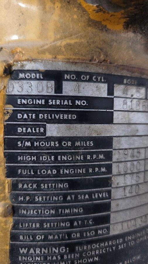 Used Caterpillar D330B 140 HP Diesel Engine