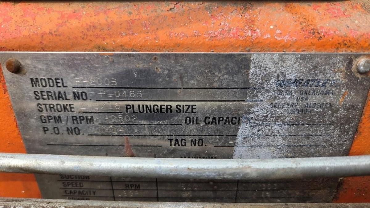 Used Wheatley P-200B Triplex Pump