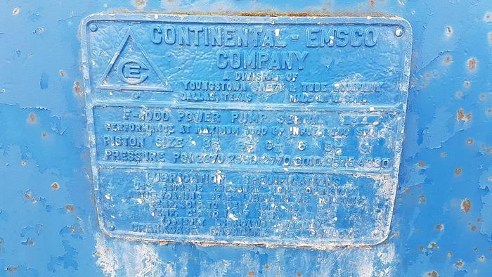 Used EMSCO F1000 Triplex Mud Pump
