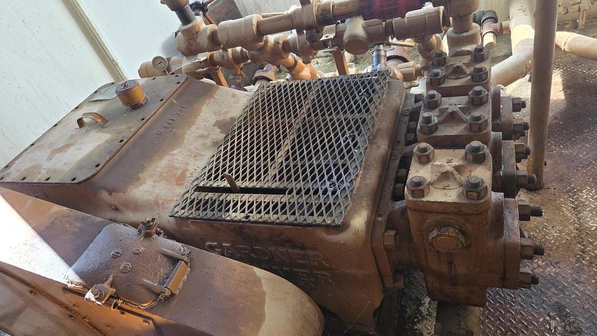 Used Gardner Denver PE-5Y 3x5 Triplex Well Servicing Reversing Mud Pump Package
