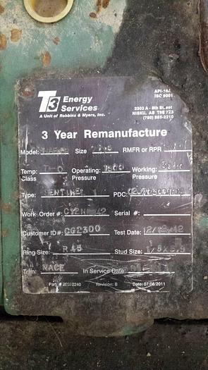 Used Shaffer 7 1/16" 3M Double Ram BOP