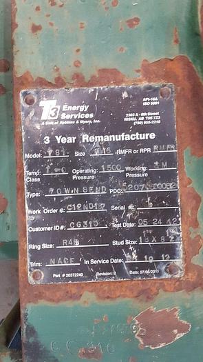 Used Townsend 7 1/16" 3M Double Ram BOP