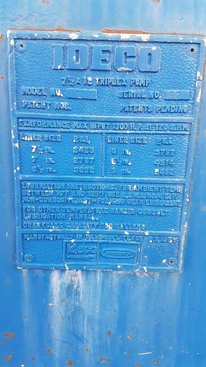 Used IDECO T-1300 Triplex Mud Pump