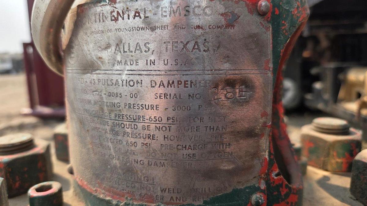 Used Continental Emsco PD 43 Pulsation Dampener