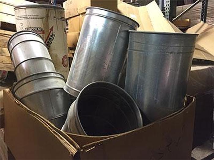 12" Dia. Clamp Together US Duct Rolled Lip 5' Pipe, RP12.G22, 5ft Long Straight, 22Ga Galvanized Steel Duct