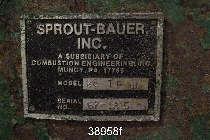 Used Sprout Bauer 26TFIII Refiner Housing #38958