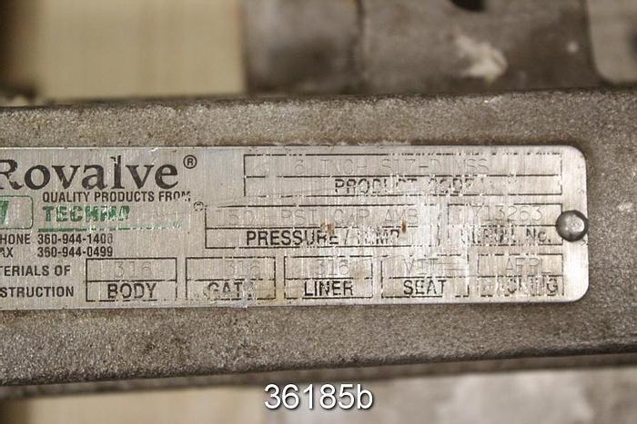Used Rovalve 6" Hand Operated Knife Gate Valve, S17-D MSS #36185