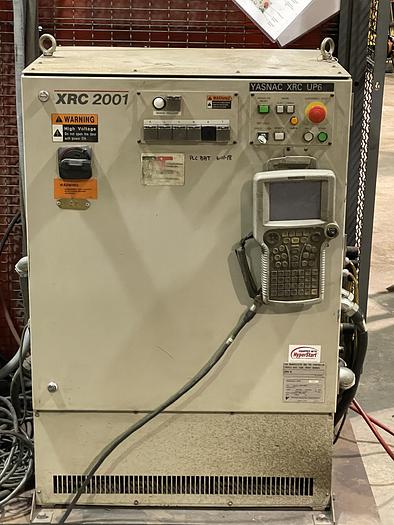 Used MOTOMAN ARCWORLD WELD CELL W/ INDEX TABLE AND UP6 ROBOT WITH XRC CONTROL